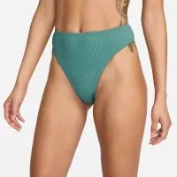 Nike женская С высокой Талией Bikini Swim Bottom цвет зеленый