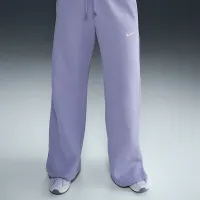 Nike Sportswear Phoenix Fleece женская С высокой Талией Wide-Leg Sweatpants цвет фиолетовый