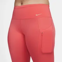 Nike Go женская Firm-Support Mid-Rise Full-Length лосины с карманамицвет красный