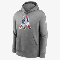 New England Patriots Rewind Club Logo Men’s Nike NFL Pullover Толстовка с капюшоном цвет серый