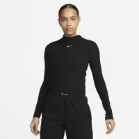 Nike Sportswear Essential женская Ribbed Mock-Neck Long-Sleeve Top цвет черный