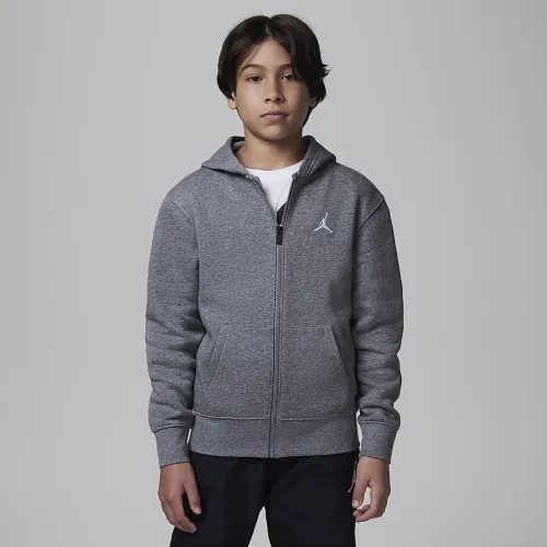 Nike Jordan MJ Brooklyn Big детские Fleece Full-Zip Толстовка с капюшоном цвет серый