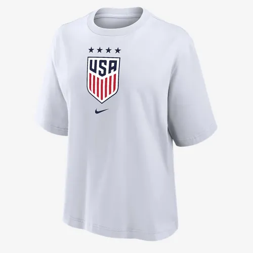 USWNT женская Nike Soccer Boxy футболка цвет белый