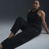 Nike Sportswear Phoenix Plush женская С высокой Талией Wide-Leg Cozy Fleece Pants (большие размеры) цвет черный