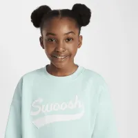 Nike Sportswear Club Fleece Big детские (Girls') оверсайз Crew-Neck свитшот синий