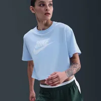 Nike Sportswear Essential жіноча Cropped Logo футболка блакитний