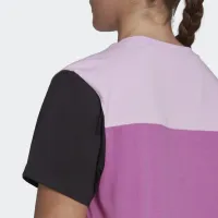 Футболка adidas Essentials Colorblock Logo HJ9470 - розово-черная