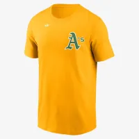 Athletics Cooperstown Wordmark мужские Nike MLB футболка Yellow