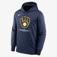 Milwaukee Brewers 2024 Postseason Authentic Collection Men’s Nike Therma MLB Pullover Толстовка з капюшоном блакитний