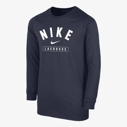 Nike Lacrosse Big детские (для мальчиков) Long-Sleeve футболка синий