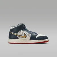 Nike Air Jordan 1 Mid SE Big детские Кроссовки синий