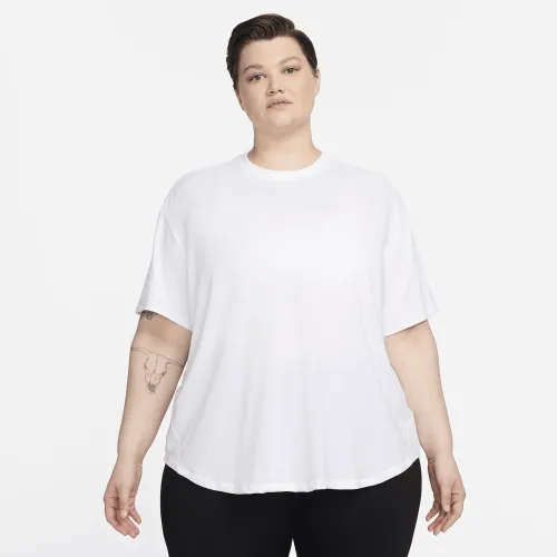 Nike One Relaxed жіноча Dri-FIT Short-Sleeve Top (великі розміри) колір білий