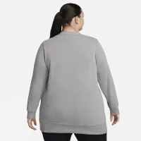 Nike Dri-FIT One жіноча Crew-Neck French Terry Tunic (великі розміри) колір сірий