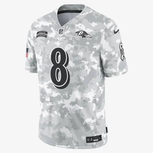 Lamar Jackson Baltimore Ravens Salute to Service чоловічі Nike Dri-FIT NFL Limited Jersey колір білий