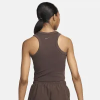 Nike One Fitted жіноча Dri-FIT Cropped Tank Top колір коричневий