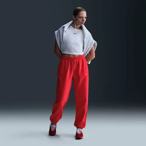 Nike Sportswear Phoenix Fleece женская С высокой Талией оверсайз Sweatpants цвет красный