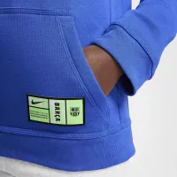 FC Barcelona Club Third Big детские (для мальчиков) Nike Soccer Pullover Толстовка с капюшоном синий