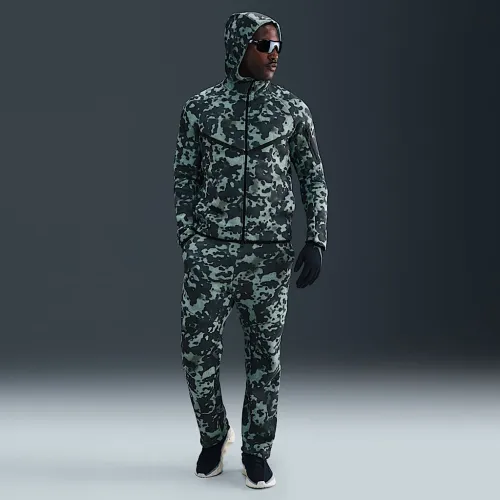 Nike Tech мужские Open-Hem Fleece Camo Pants цвет зеленый
