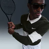 NikeCourt Slam чоловічі Dri-FIT ADV Long-Sleeve Tennis Polo колір зелений
