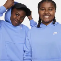 Nike Sportswear Club Fleece Big детские Pullover Толстовка с капюшоном (Extended Size) синий