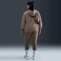 Nike Sportswear Club Fleece женская Full-Zip Толстовка с капюшоном (большие размеры) цвет коричневый