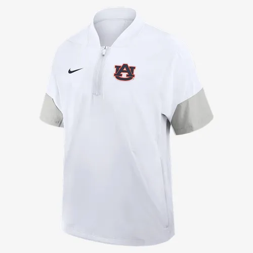 Auburn Sideline Coach чоловічі Nike College 1/2-Zip Short-Sleeve Hooded Куртка колір білий