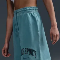 Nike Sportswear Phoenix Fleece женская С высокой Талией French Terry шорты синий
