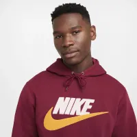 Nike Club Fleece мужские Pullover Толстовка с капюшоном цвет красный