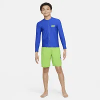 Nike Swim 3-D Swoosh Big детские (для мальчиков) Long-Sleeve Zip Hydroguard синий