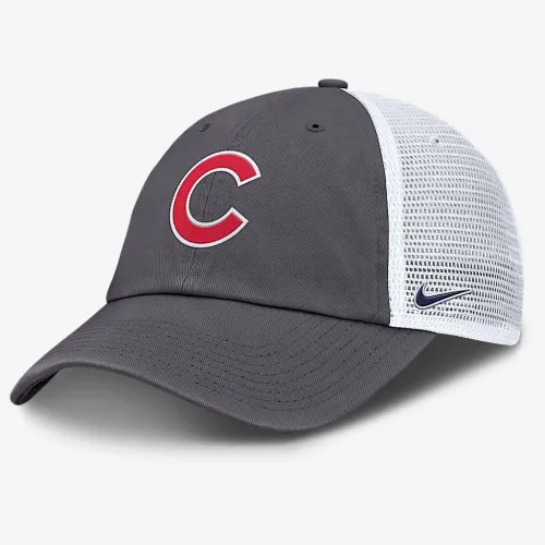 Chicago Cubs Club мужские Nike MLB Trucker Adjustable Hat цвет серый
