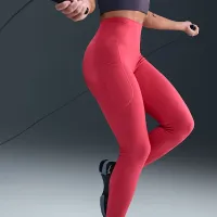 Nike One женская С высокой Талией 7/8 лосины с карманамиPink