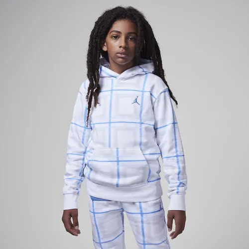 Nike Jordan Brooklyn Essentials Big дитячі Holiday Fleece Pullover Толстовка з капюшоном колір білий