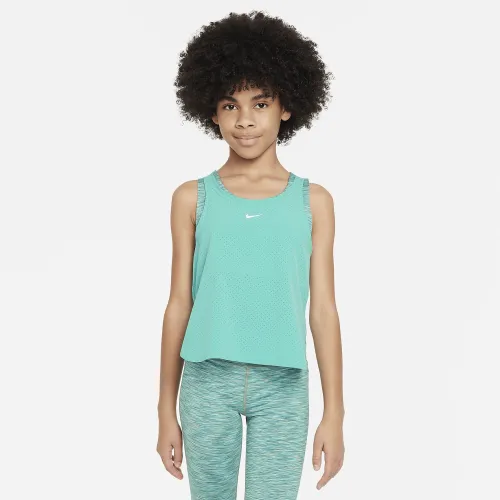 Nike Dri-FIT One Big дитячі (Girls') тренувальні Tank Top колір зелений