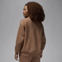 Nike Jordan Flight Fleece жіноча Crew-Neck світшот колір коричневий