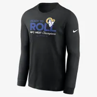 Los Angeles Rams 2024 NFC West Champions Trophy Collection чоловічі Nike NFL Long-Sleeve футболка колір чорний