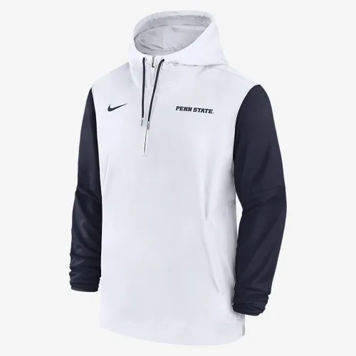 Penn State Nittany Lions Sideline Pre-Game Player чоловічі Nike College 1/2-Zip Hooded Куртка колір білий