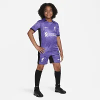 Liverpool FC 2023/24 Stadium Third Big детские Nike Dri-FIT Soccer шорты цвет фиолетовый