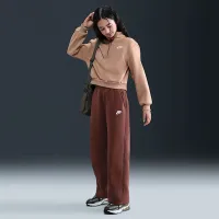 Nike Sportswear Club Fleece Big дитячі (Girls') 1/2-Zip Long-Sleeve Top колір коричневий