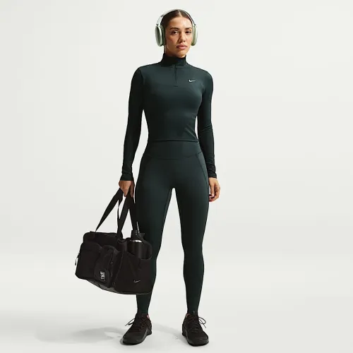 Nike Universa женская С высокой Талией Full-Length лосины with No Front Seam цвет зеленый