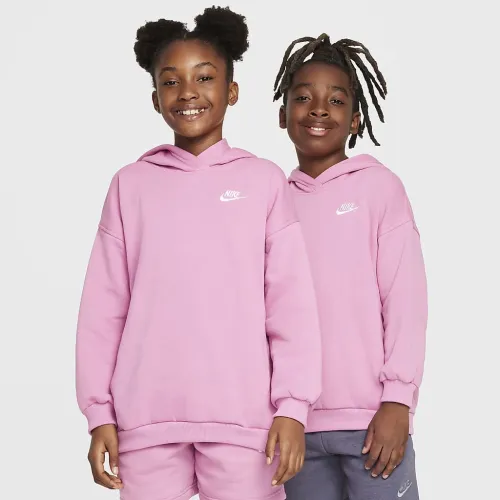 Nike Sportswear Club Fleece Big детские оверсайз Pullover Толстовка с капюшоном Pink