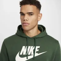 Nike Sportswear Club Fleece мужские Graphic Pullover Толстовка с капюшоном цвет зеленый