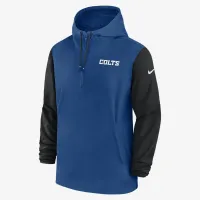 Indianapolis Colts Sideline Pre-Game Player мужские Nike NFL 1/2-Zip Hooded Куртка синий