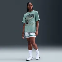 Nike женская Loose Short-Sleeve баскетбольные футболка цвет зеленый