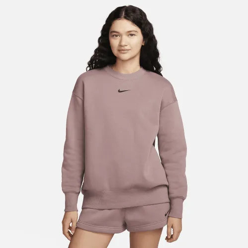 Nike Sportswear Phoenix Fleece женская оверсайз Crew-Neck свитшот цвет фиолетовый