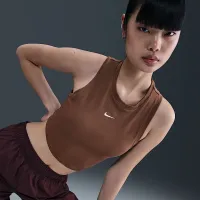 Nike Sportswear Chill Knit женская Tight Cropped Mini-Rib Tank Top цвет коричневый