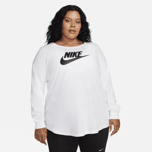 Nike Sportswear Club жіноча Long-Sleeve футболка (великі розміри) колір білий
