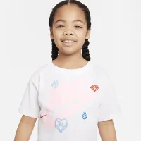 Nike Love Icon Boxy Tee Little дитячі T-Shirt колір білий