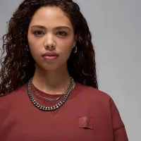 Nike Jordan Flight Fleece женская Crew-Neck свитшот цвет коричневый