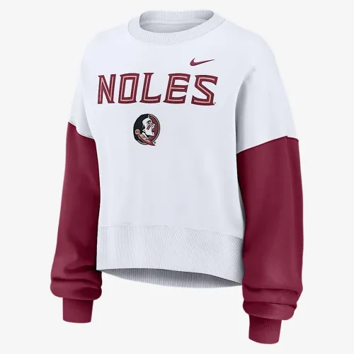 Florida State Seminoles Primetime женская Nike College Pullover Crew цвет белый