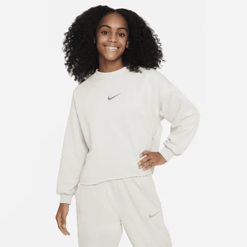 Nike Sportswear Big дитячі (Girls') Dri-FIT Crew-Neck світшот колір сірий